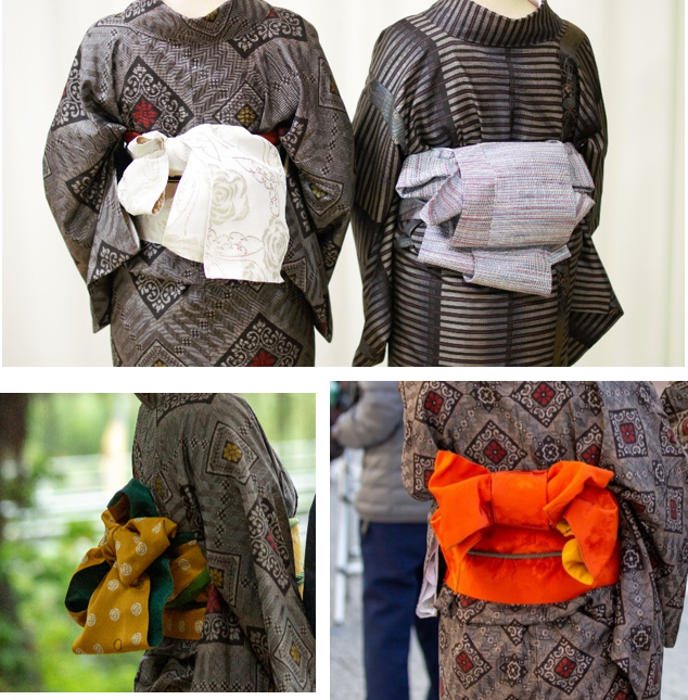大島紬の２色の袋帯 着物-